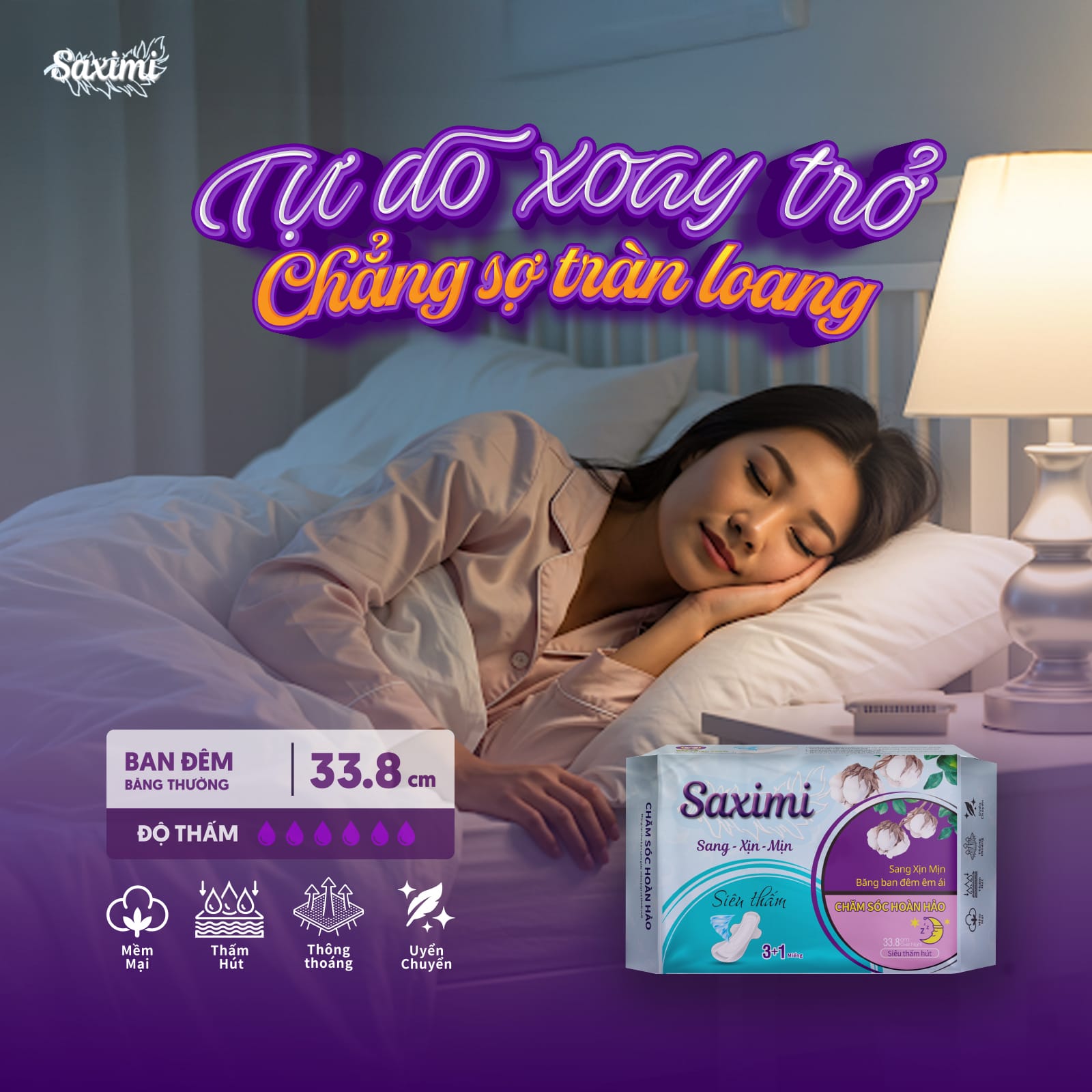 Saximi dòng Bông Mềm Mịn qua đêm 33.8cm