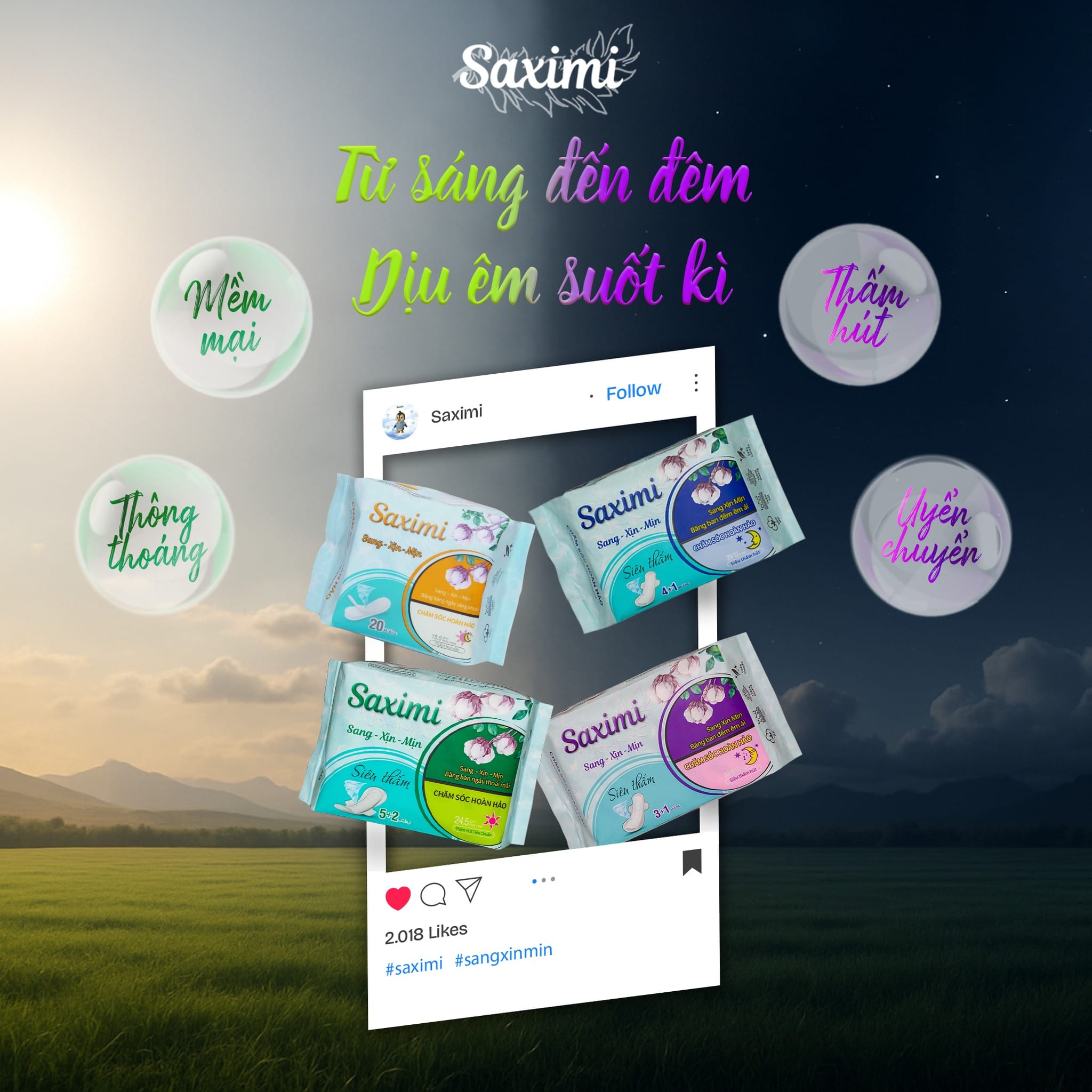 Băng vệ sinh Saximi - Dòng Bông mềm mịn