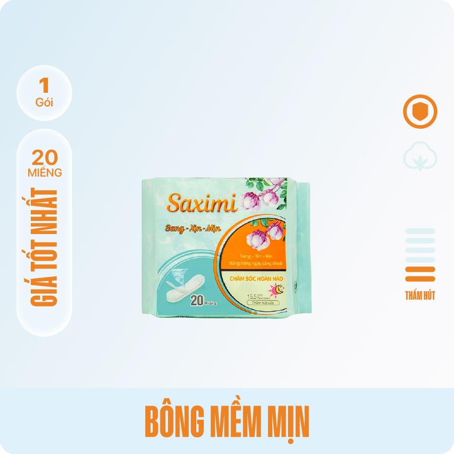 Băng vệ sinh Bông mềm mịn hằng ngày Saximi