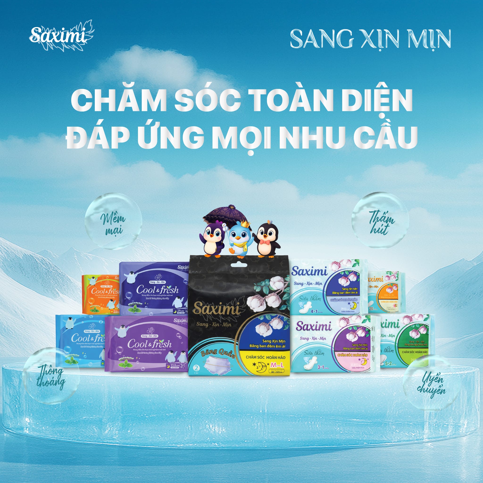 Các dòng sản phẩm của Băng vệ sinh Saximi